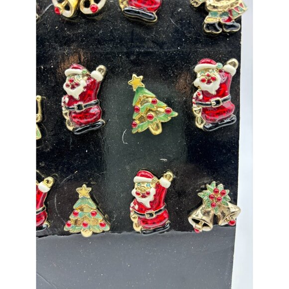 1970s Enamel Christmas Lapel Pin-Retail Display Of 12-NOS - Picture 4 of 9